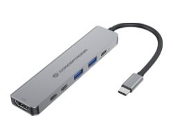 DONN33G - Docking Station CONCEPTRONIC USB-C 3.0 a 2xUSB-A/2xUSB-C/1xUSB-C PD 100W/1xHDMI 4K UHD 0.25m Plata (DONN33G)
