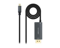 10.15.5012 - Conversor Nanocable Usb-C/M a Conversor Nanocable USB-C/M a DP 1.4/M+USB-C/H 1.8m Negro (10.15.5012)
