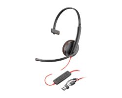 8X214AA - Auricular+Micr�fono POLY Blackwire 3210 Supraural Monoaural USB-C Negro (8X214AA)