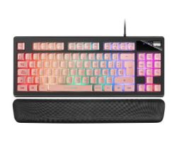 OUT9460 - Teclado Mars Gaming TKL LED RGB USB Rosa (MKAXPES) (OUT9460). Buen estado. Desprecintado. Completo. (OUTLET)