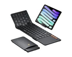 CP015113 - Teclado Plegable ProtoArc XK01TP Trackpad Bluetooth 5.1 USB-C Soporte de Tel�fono Bolsa de Viaje Negro (CP015113)