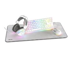NXKROMKLASS - Kit Gaming KROM LED Teclado + Rat�n + Alfombrilla + Auricular Blanco (NXKROMKLASS)