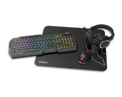 NXKROMKENTASP - Kit Gaming KROM RGB Teclado + Rat�n + Alfombrilla + Auricular Negro (NXKROMKENTASP)