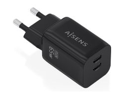A110-1030 - Cargador de Pared AISENS GaN 65W PD 3.0 QC 3.0 2xUSB-C Negro (A110-1030)