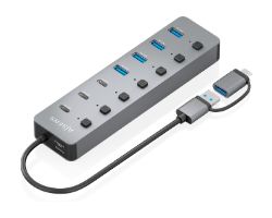 ASUC-8P043-GR - Hub AISENS USB-A 3.0 a 4xUSB-A 3.0/3xUSB-C 3.0 0.3m Gris (ASUC-8P043-GR)