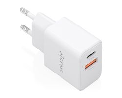 A110-1025 - Cargador de Pared AISENS GaN 20W PD 3.0 QC 3.0 1xUSB-C Blanco (A110-1025)