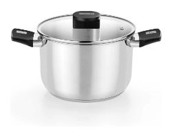 M240222 - Olla Monix 22cm 5L Tapa de Vidrio Acero Inoxidable (M240222)
