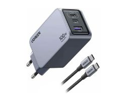 25874 - Cargador Ugreen Nexode Pro GaN 100W 1xUSB-A 2xUSB-C Carga R�pida Gris (25874)