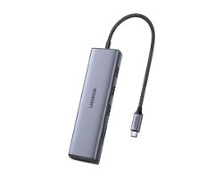 UG15600 - Hub Ugreen Revodok USB-C 6-IN-1. 4K HDMI. x3USB 3.0 x1HDMI x1VGA x1RJ45 x1SD x1microSD x1USB-C Power Delivery.GRIS (UG15600)