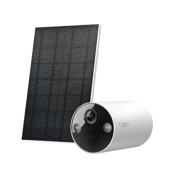 TC82 KIT - C�mara IP TP-Link 2K 3mp H.264 Sensor CMOS Panel Solar Altavoces/Micr�fono Integrados IP65 WiFi Interior/Exterior Visi�n Nocturna 9.1m LED IR Techo/Pared Blanca (TC82 KIT)