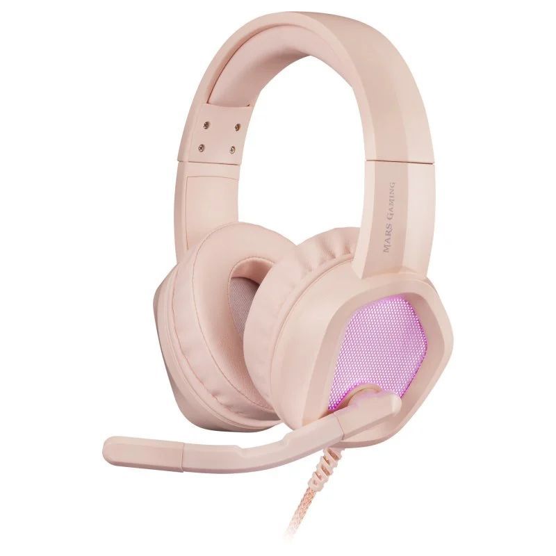 OUT0184 - Auriculares+Micrfono Mars Gaming 3.5mm USB-A Rosa (MH320P)(OUT0184). Buen estado. Desprecintados. Completos. (OUTLET)
