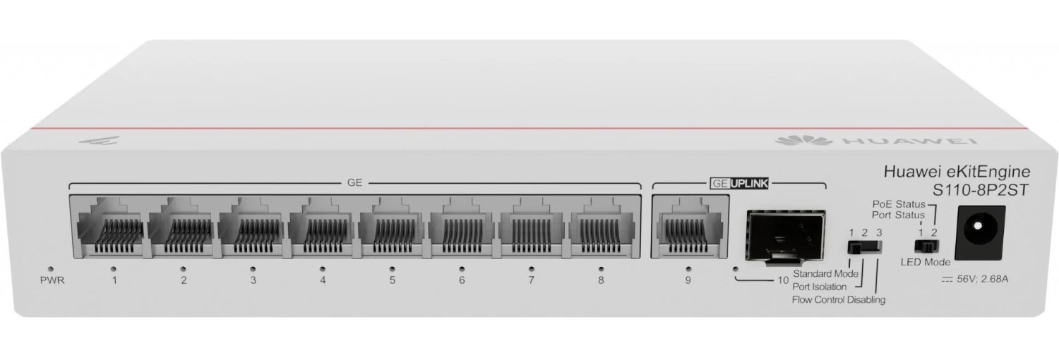 98012269 - Punto de Acceso Huawei CloudEngine S110-8P2ST 8xRJ45 GbE 1xSFP PoE Rack Gris (98012269)