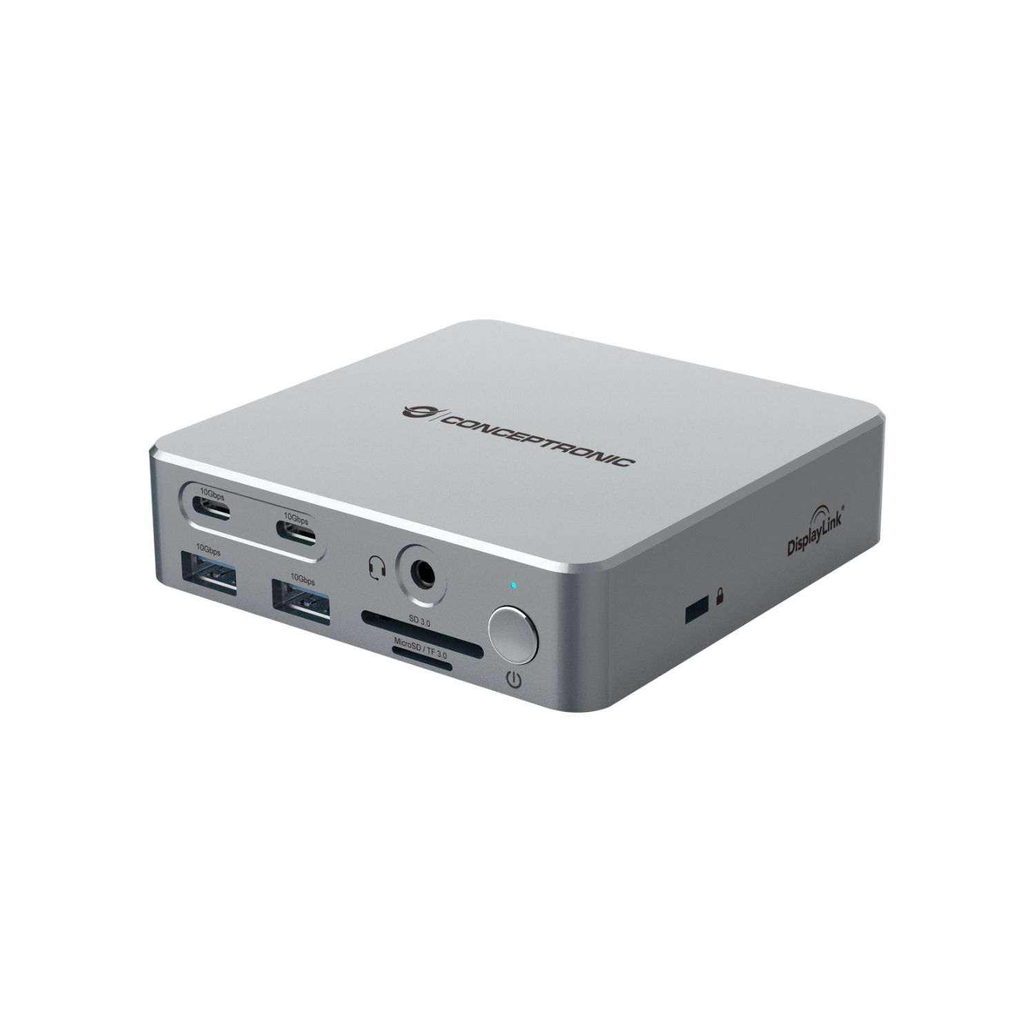 DONN25G - Docking Station CONCEPTRONIC 2xUSB-A 3.0 1xUSB-C 3.0 2xUSB-A 3.1 2xUSB-C 3.1 1xDP 1xHDMI 1xRJ45 USB DP 100W Ethernet GbE Plata (DONN25G)