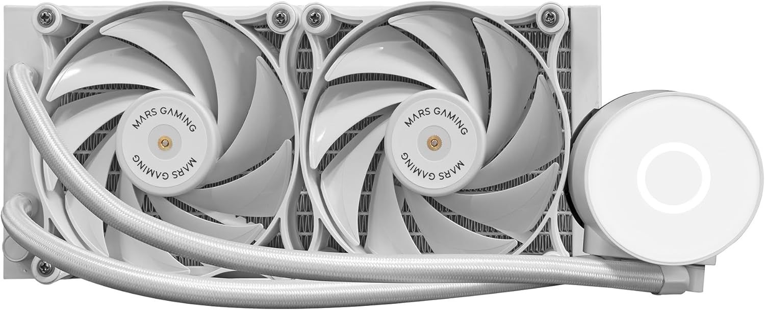 MLPRO240W - Refrigeraci�n L�quida CPU Mars Gaming Multisocket FRGB 2x120mm TDP 450W Blanca (MLPRO240W)