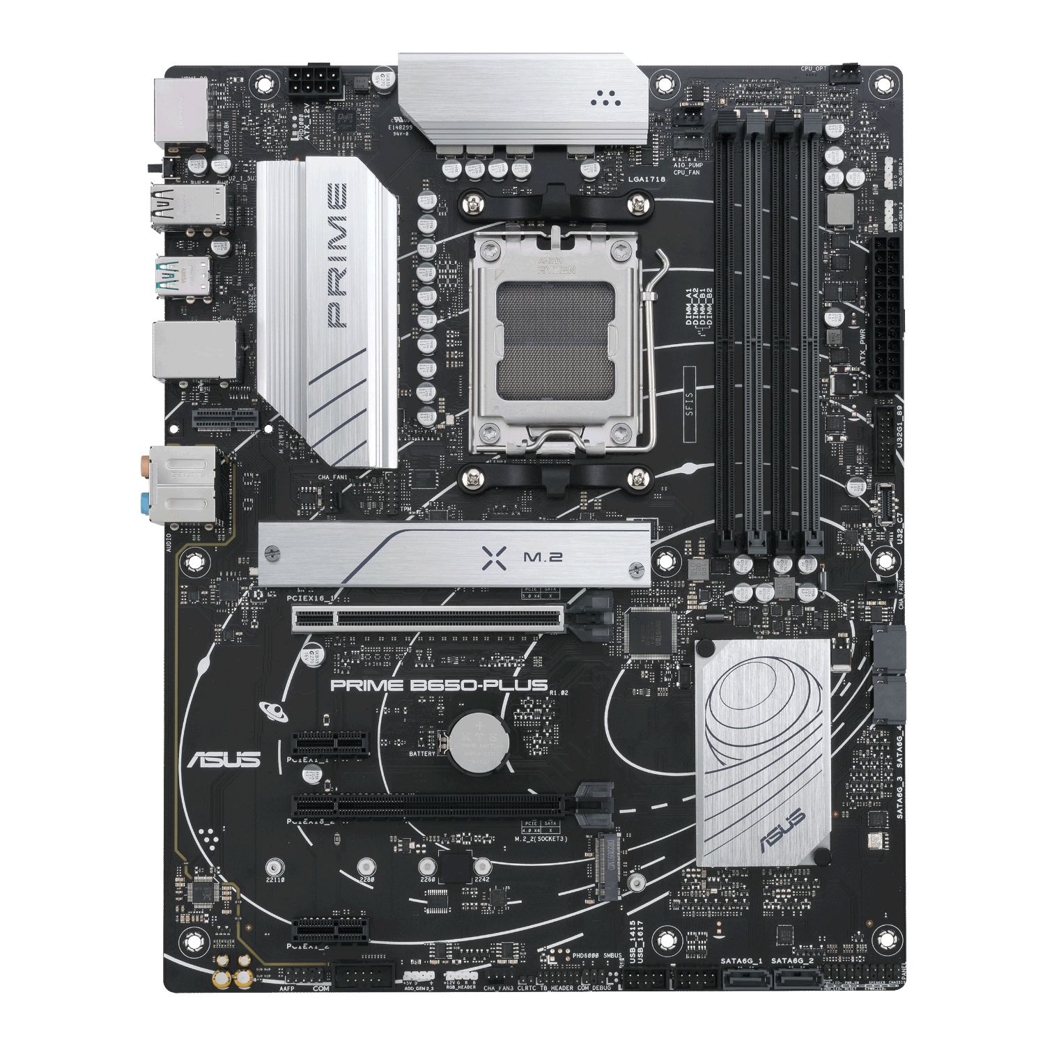 90MB1BS0-M0EAYC - Placa base ASUS PRIME B650-PLUS-CSM: (AM5) 4xDDR5 M.2 SATA3 PCIe USB 2.0 USB-A 3.0/3.1 USB-C 3.1 DP 1.4 HDMI 2.1 RJ45 7.1 ATX 2.5 Gigabit Ethernet