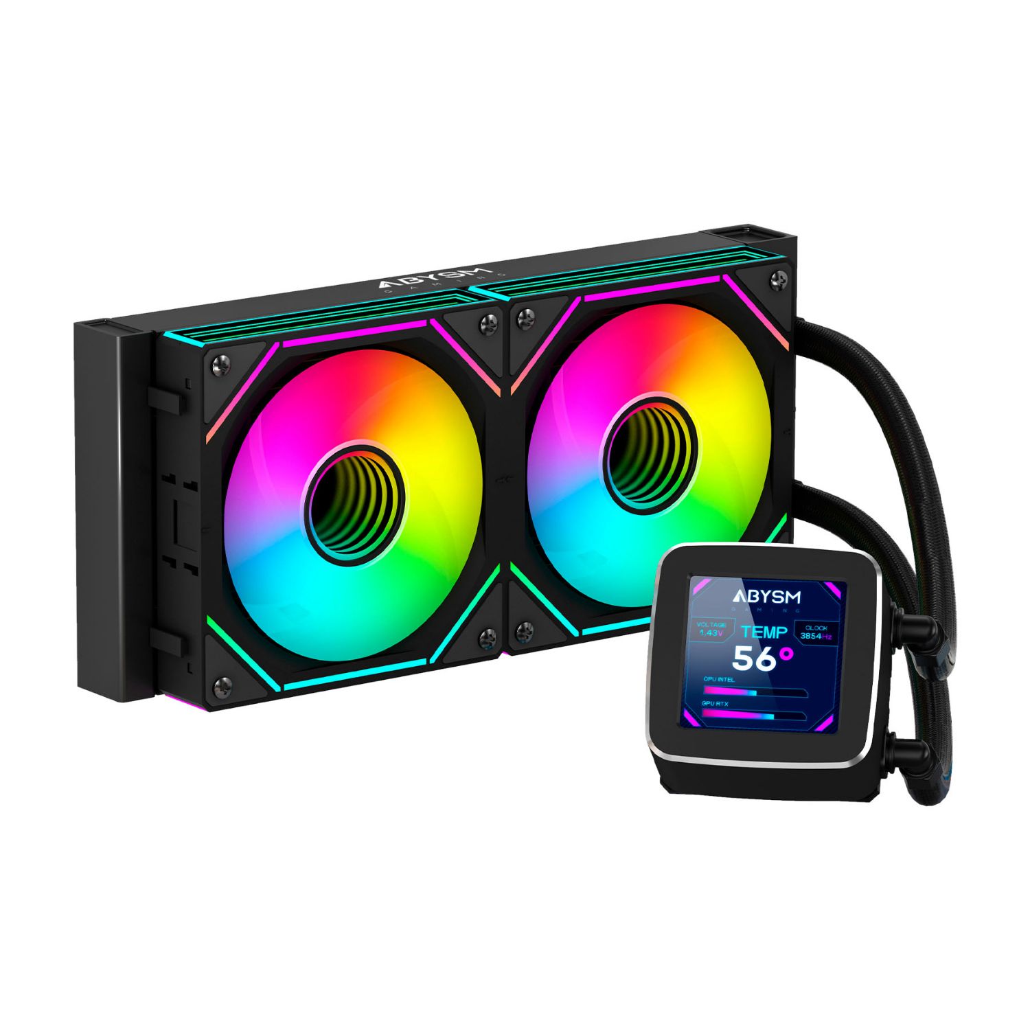AB324011 - Refrigeracin Lquida CPU Abysm Oceanic LCD 2x120mm ARGB Negra (AB324011)