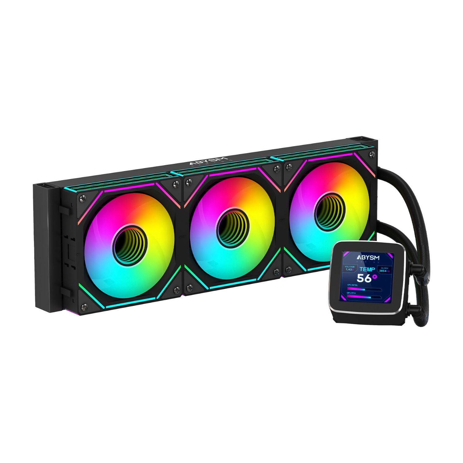 AB336011 - Refrigeracin Lquida CPU Abysm Oceanic LCD 3x120mm ARGB Negra (AB336011)