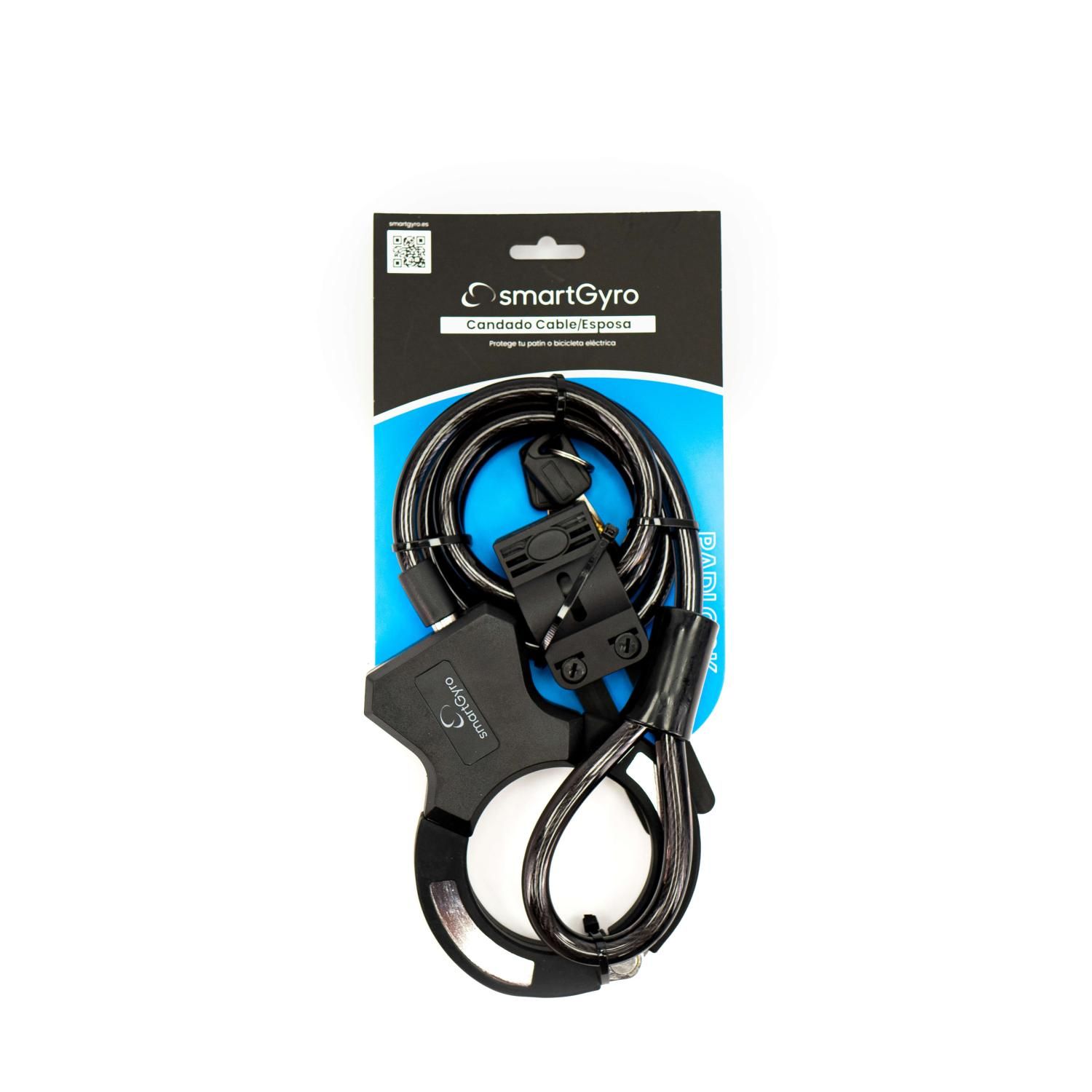 SG27-531 - Candado SmartGyro cable/esposa con 2 llaves para patinetes elctricos y bicicletas (SG27-531)