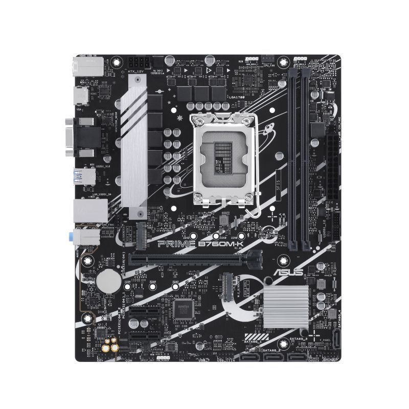 90MB1FI0-M1EAY0 - Placa base ASUS PRIME B760M-K: (1700) 2DDR5 M.2 SATA3 PCIe USB 2.0 USB-A 3.0 VGA HDMI RJ45 PS/2 7.1 mATX Ethernet 2.5GbE