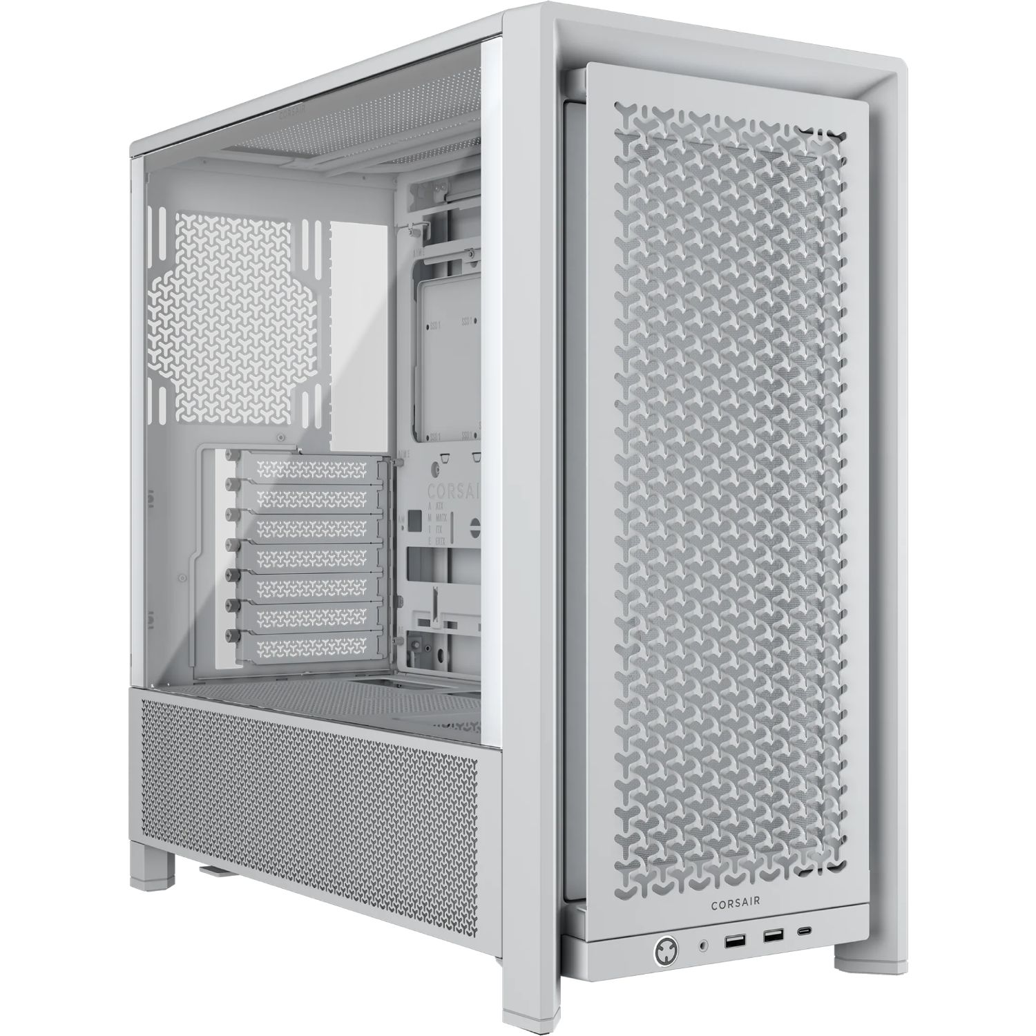 CC-9011291-WW - Caja Gaming Corsair Frame 4000D Ventana Lateral de Cristal Templado 2xUSB-A 3.0 1xUSB-C 3.1 ATX EATX mATX Mini-ITX Blanca (CC-9011291-WW)