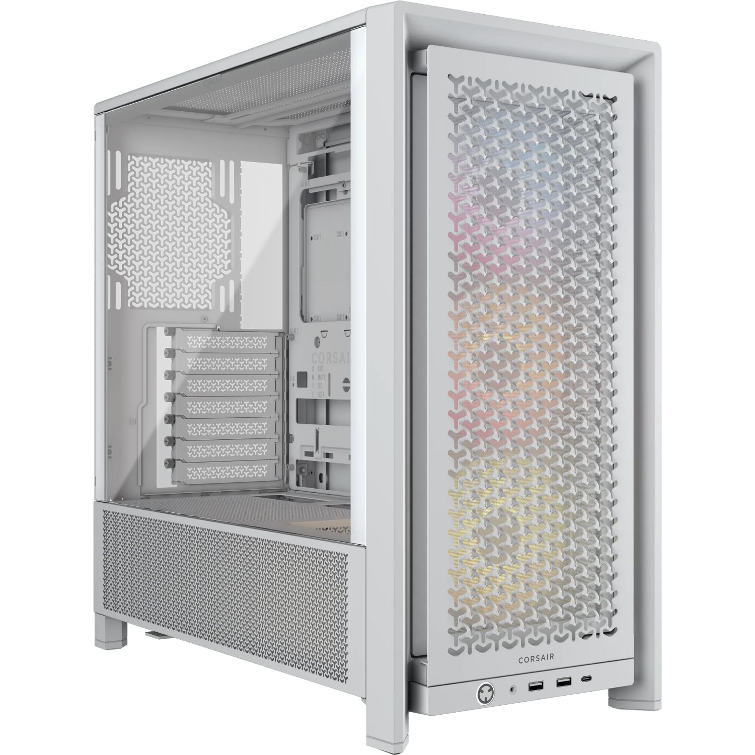 CC-9011297-WW - Caja Gaming Corsair Frame 4000D RS ARGB Ventana Lateral de Cristal Templado 2xUSB-A 3.0 1xUSB-C 3.1 ATX EATX mATX Mini-ITX Blanca (CC-9011297WW)