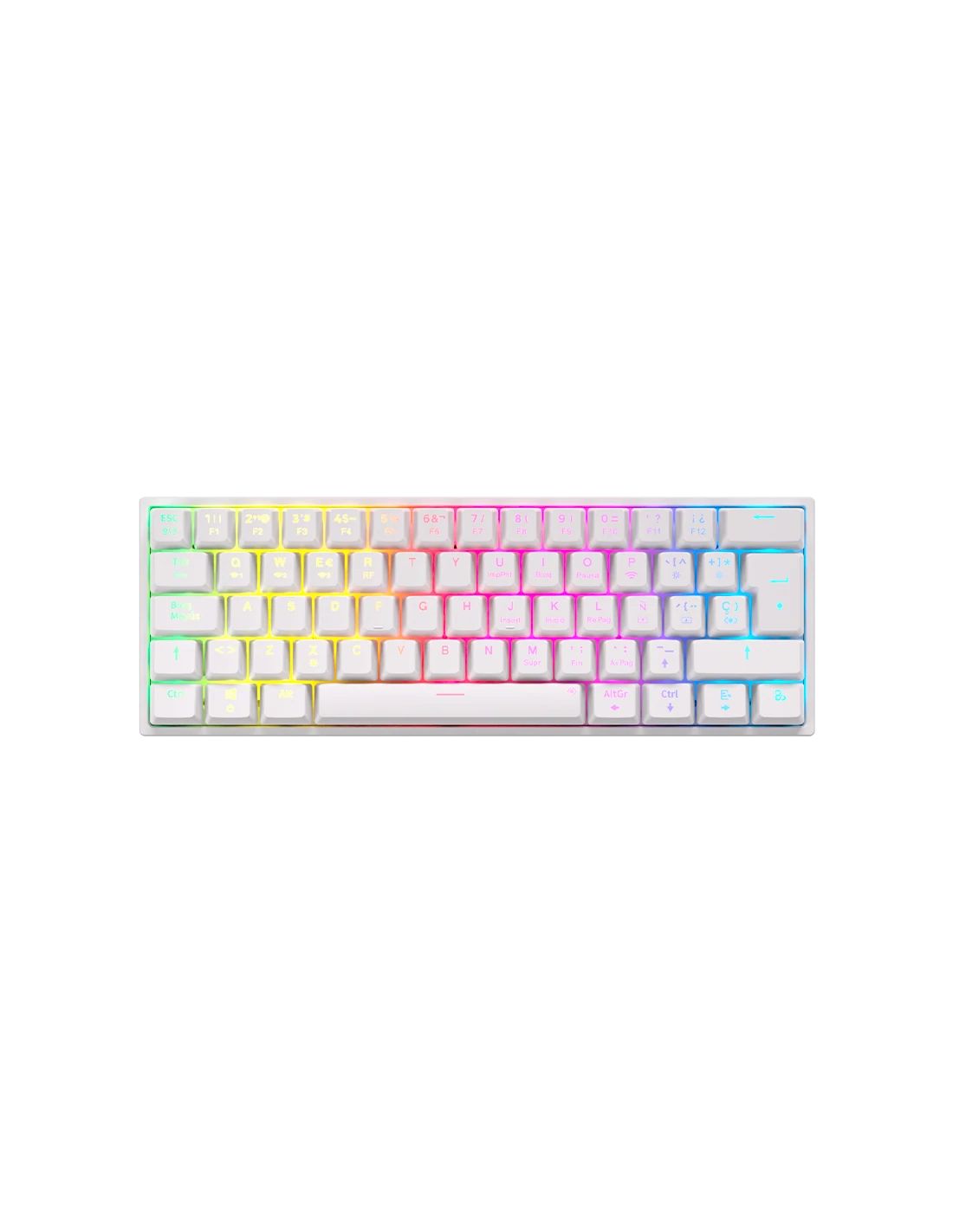 NS-KB-PYROSV2-IV - Teclado Gaming Newskill Pyros V2 RGB 2.4GHz Bluetooth Blanco (NS-KB-PYROSV2-IV)