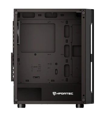 NF-CS-AZIR-B - Caja Gaming Nfortec Azir Ventana Lateral de Cristal Templado 2xUSB 2.0 1xUSB 3-0 ATX mATX ITX Negra (NF-CS-AZIR-B)
