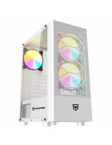 NF-CS-CAELUM-WHITE - Caja Nfortec Caelum Ventana Lateral de Cristal Templado 2xUSB 2.0 1xUSB 3-0 RGB ATX mATX ITX Blanca (NF-CS-CAELUM-WHITE)