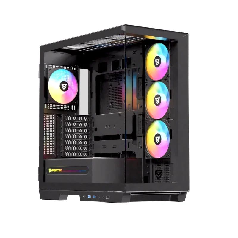 NF-CS-URSA-B - Caja Gaming Nfortec Ursa Ventana Lateral de Cristal Templado 2xUSB 2.0 1xUSB-C 3.0 ARGB ATX mATX ITX EATX Negra(NF-CS-URSA-B)