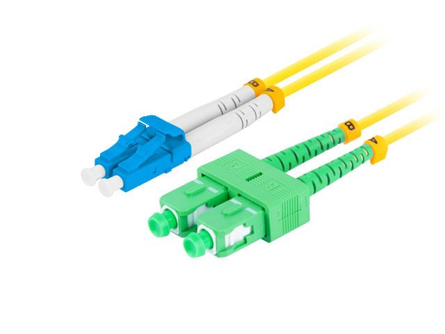 FO-LUSA-SD11-0020-YE - Cable LANBERG Fibraoptica Duplex LC/UPC-SC/APC 2m LSZH G657A1 Amarillo (FO-LUSA-SD11-0020-YE)