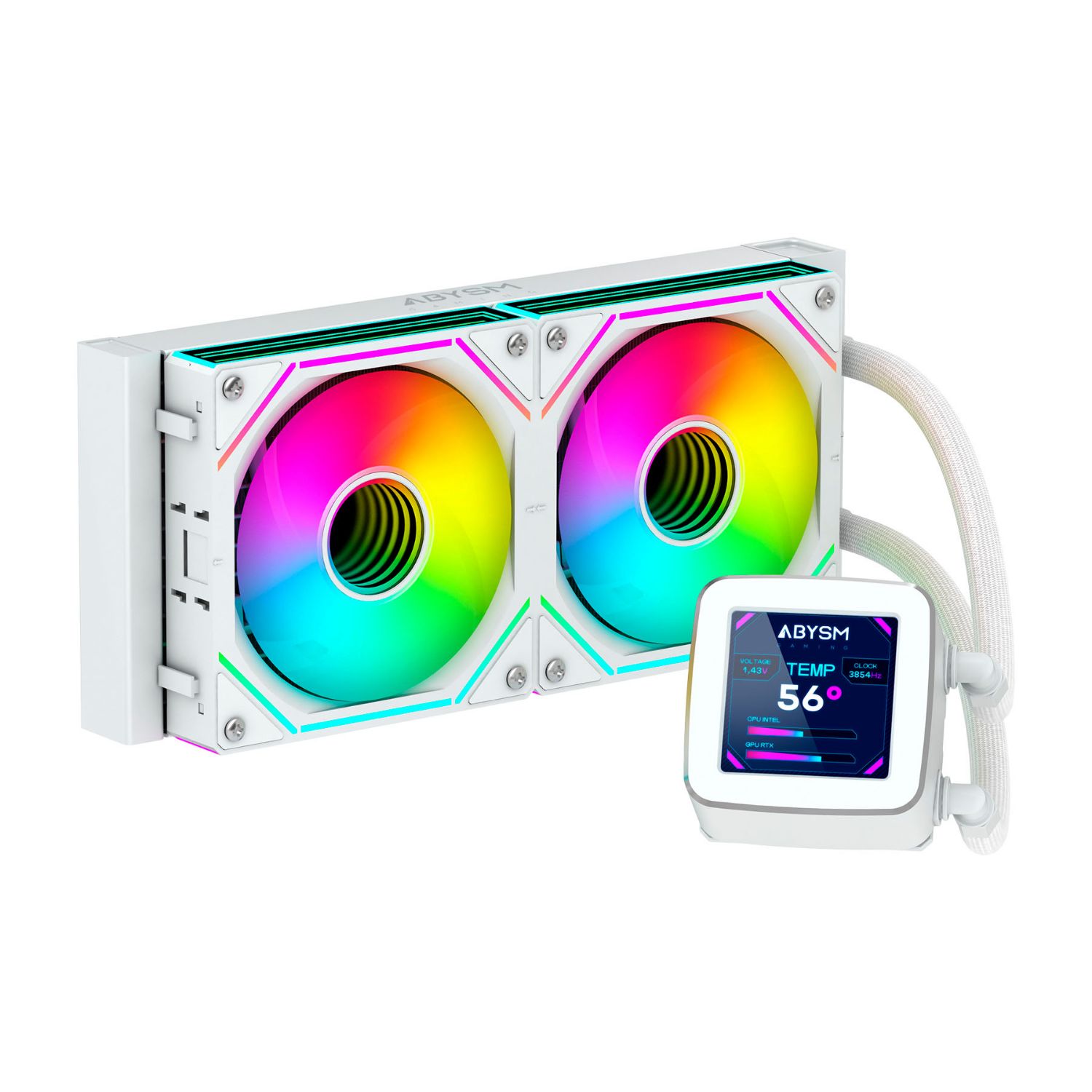 AB324012 - Refrigeracion Liquida ABYSM Oceanic LCD AIO 240mm Blanco (AB324012)