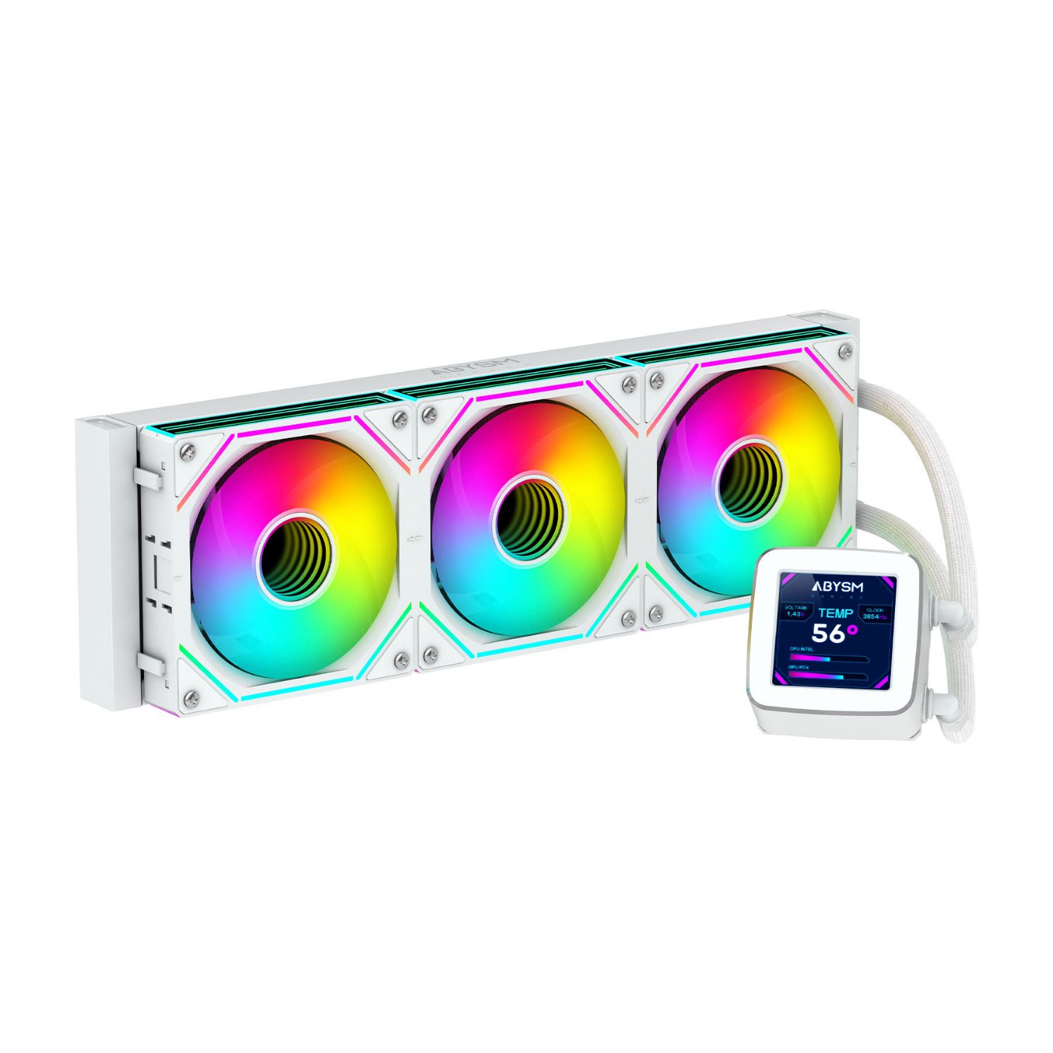 AB336012 - Refrigeracin Lquida CPU Abysm Oceanic Multisocket LCD 3x120mm Blanca (AB336012)
