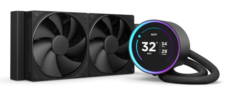 RL-KN24E-B2 - Refrigeracin Lquida CPU NZXT Kraken Elite 240 2x120mm con Pantalla IPS/LCD Negra (RL-KN24E-B2)