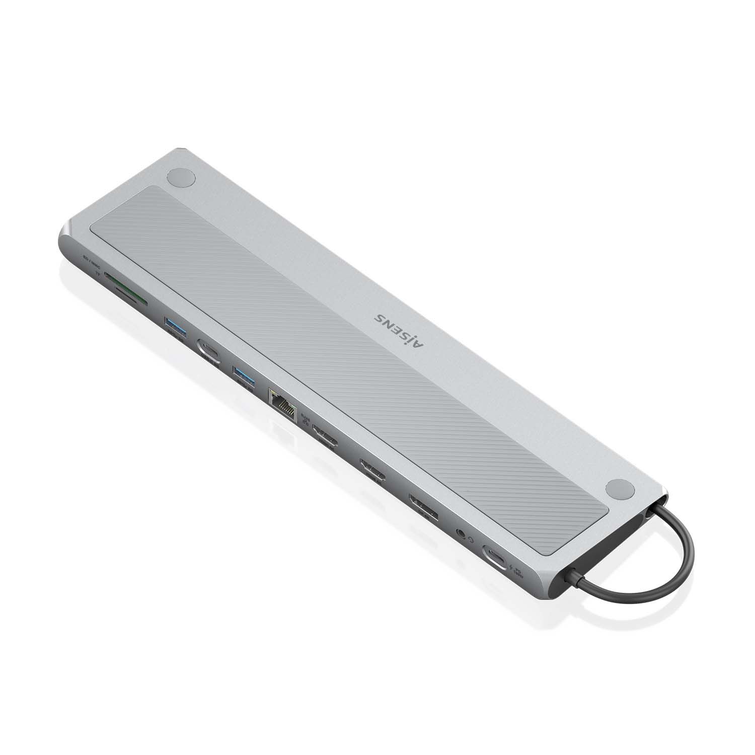 ASUC-12P020-GR - Docking Station AISENS 4K UHD USB-C 3.0 a 3xUSB 2.0/1xUSB-C 3.0/1xDP/2xHDMI/1xRJ45 HDCP Gris (ASUC-12P020-GR)