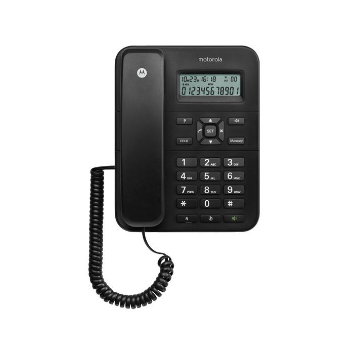 107CT202BLACK - Telfono Fijo Motorola CT202 LCD Analgico Escritorio Negro (107CT202BLACK)