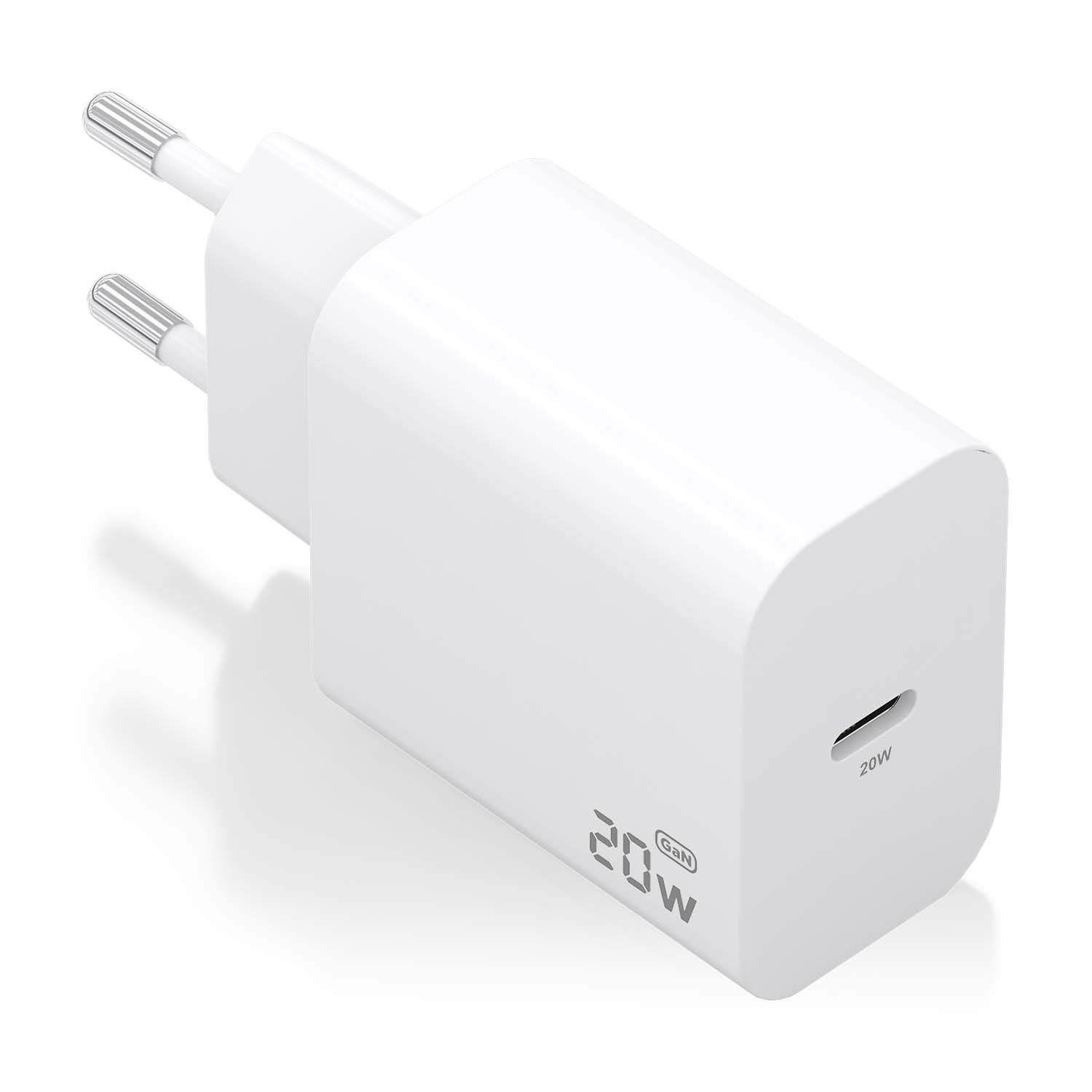 A110-0938 - Cargador de Pared AISENS 1xUSB-C 20W PD 3.0 QC 2.0 Blanco (A110-0938)
