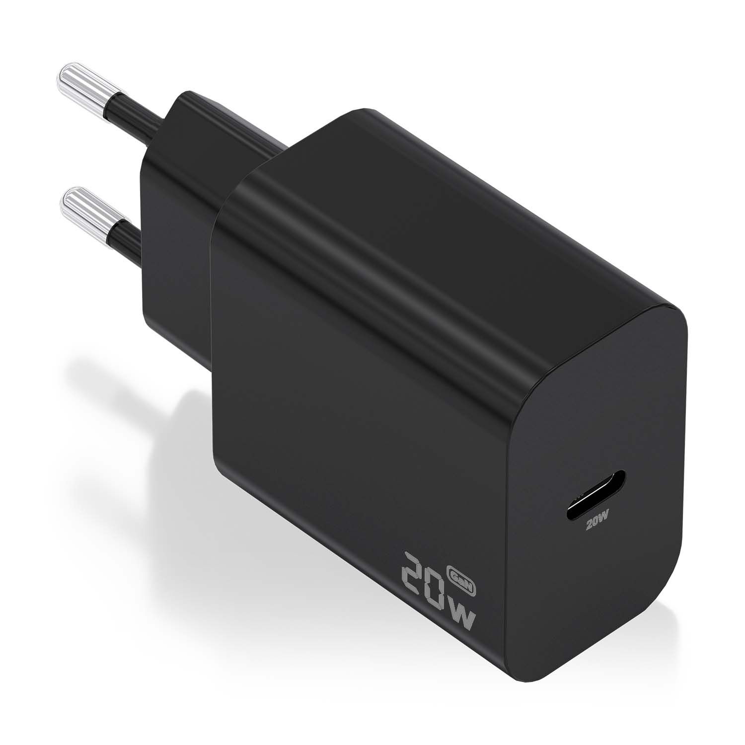A110-0939 - Cargador de Pared AISENS 1xUSB-C 20W PD 3.0 QC 2.0 Negro (A110-0939)