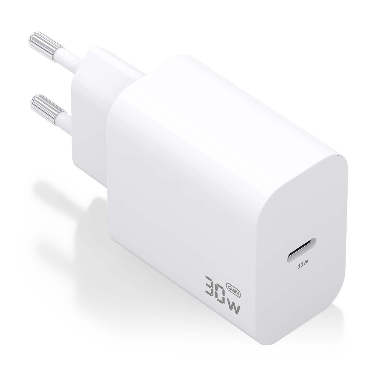 A110-0940 - Cargador de Pared AISENS 1xUSB-C 30W PD 3.0 QC 2.0 Blanco (A110-0940)