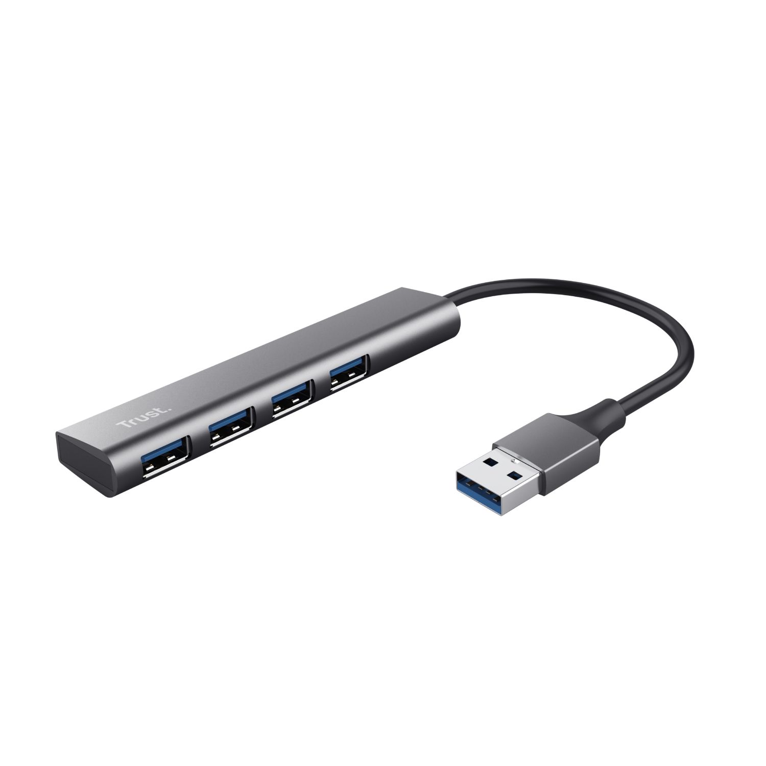 24947 - Hub Trust Halyx USB-A a 4xUSB-A 3.0 Gris/Negro (24947)