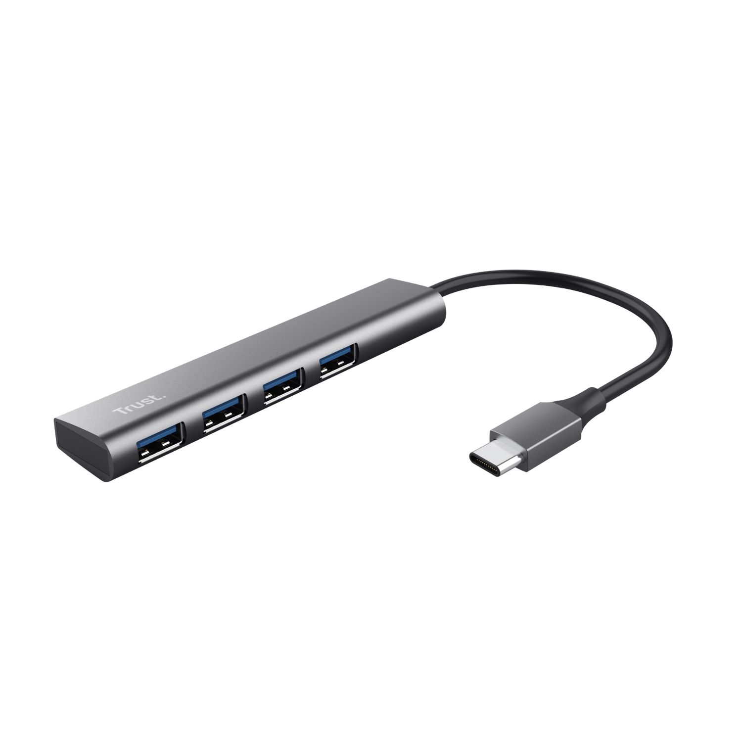 24948 - Hub Trust Halyx USB-A a 4xUSB-C 3.0 Gris/Negro (24948)
