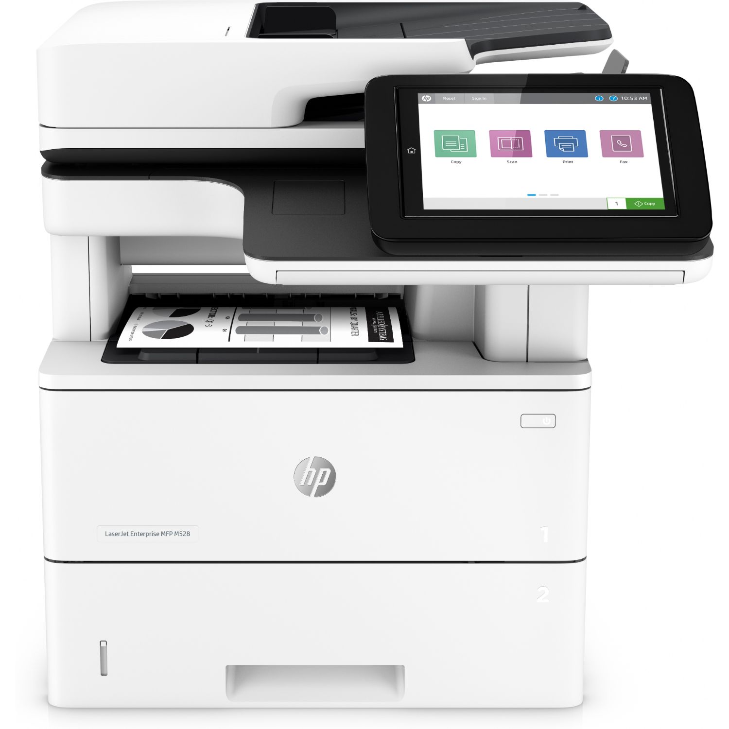 1PV64A - Impresora Multifuncin HP LaserJet Enterprise M528dn Pantalla LCD 8? Color Tctil 1200x1200dpi A4 B/N ADF 3xUSB 2.0 Ethernet GbE Fax Dplex Negra/Blanca (1PV64A)