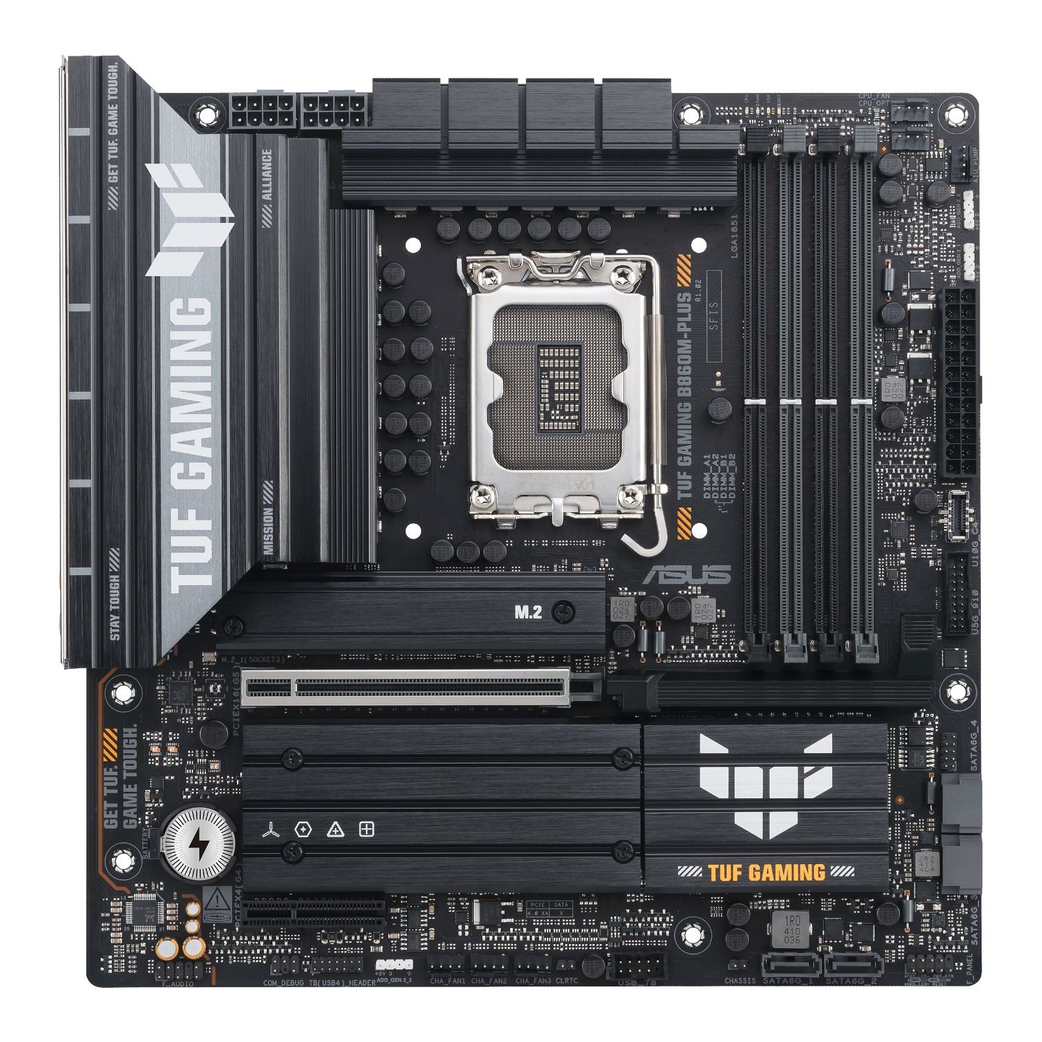 90MB1JW0-M0EAY0 - Placa base ASUS TUF GAMING B860M-PLUS: (1851) 4DDR5 M.2 SATA3 PCIe USB 2.0 USB-A 3.0/3.1 DP HDMI RJ45 7.1 mATX Ethernet 2.5GbE