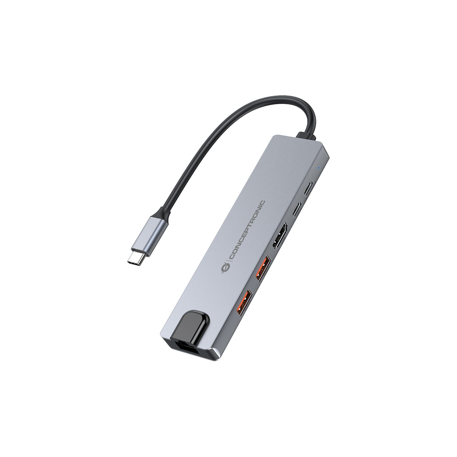 DONN29G - Docking Station CONCEPTRONIC 6en1 USB-C a USB-A 3.1/USB-C 3.1/USB PD 140W/HDMI 2.0 Gris (DONN29G)
