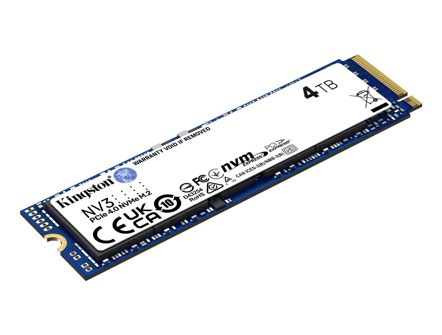 SNV3S/4000G - Disco SSD Kingston 4Tb M.2 2280 NVMe PCIe 4.0 3D NAND Lectura 6000 Mb/s Escritura 5000 Mb/s PC/Notebook (SNV3S/4000G)