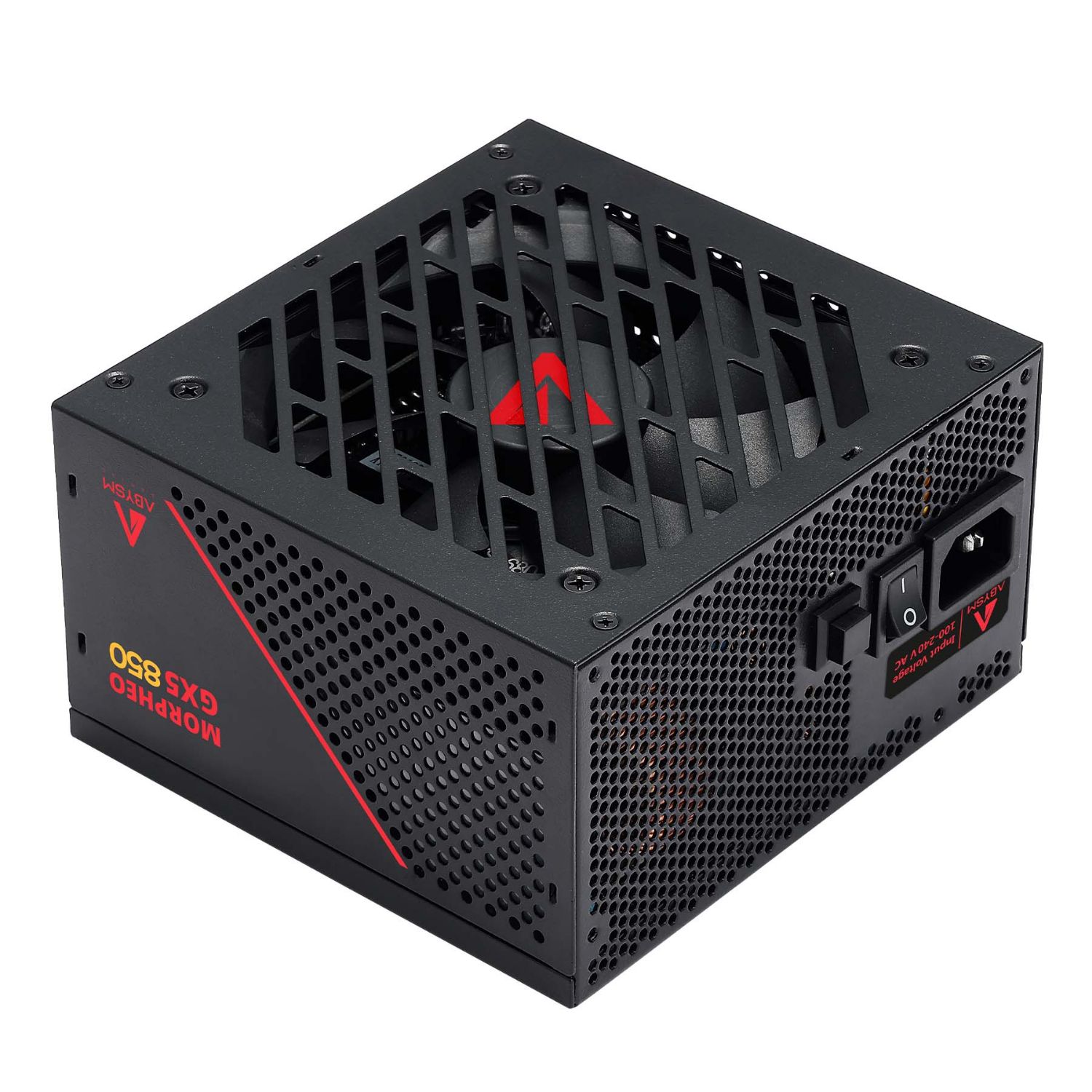 AB218501B - Fuente Abysm Morpheo GX5 ATX 850W Full Modular APFC 120mm 20+4 pin ATX EPS 4xMolex 8xSATA 3xPCIe 80+ Gold Negra/Roja (AB218501B)