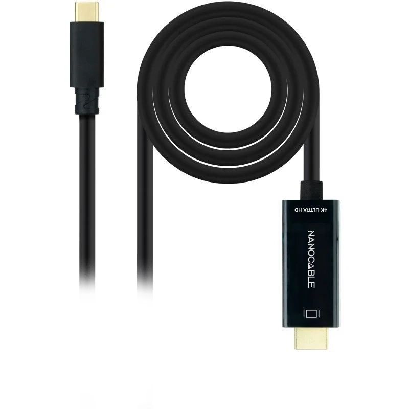 10.15.5105 - Cable Conversor NANOCABLE Usb-C/M a HDMI/M 4K a 60Hz 5m Negro (10.15.5105)