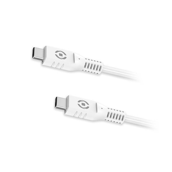 USBCUSBCWH - Cable CELLY Usb-C a Usb-C 1m, compatible con Power Delivery, Blanco (USBCUSBCWH)