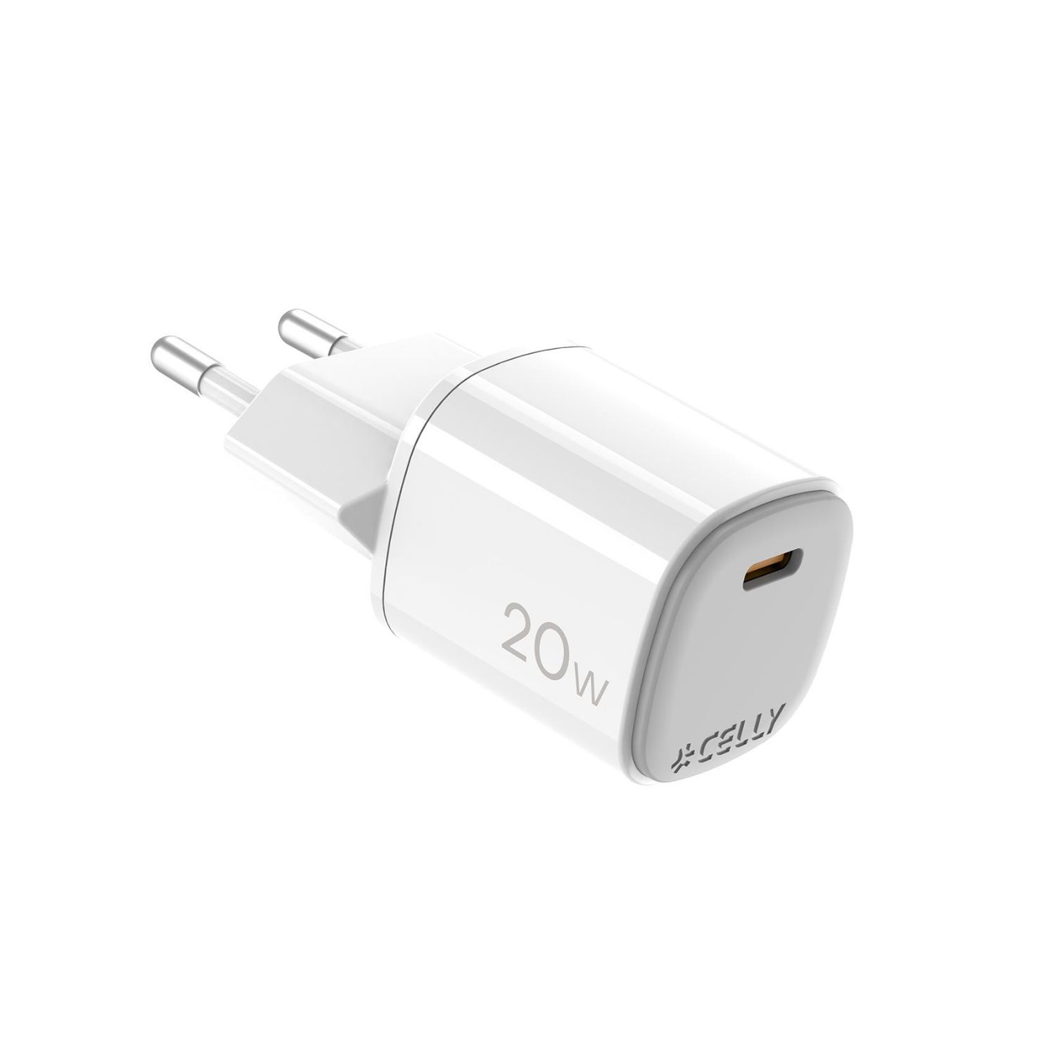 UPTC1USBC20WWH - Cargador de Pared CELLY 20W Gan Usb-C Blanco (UPTC1USBC20WWH)