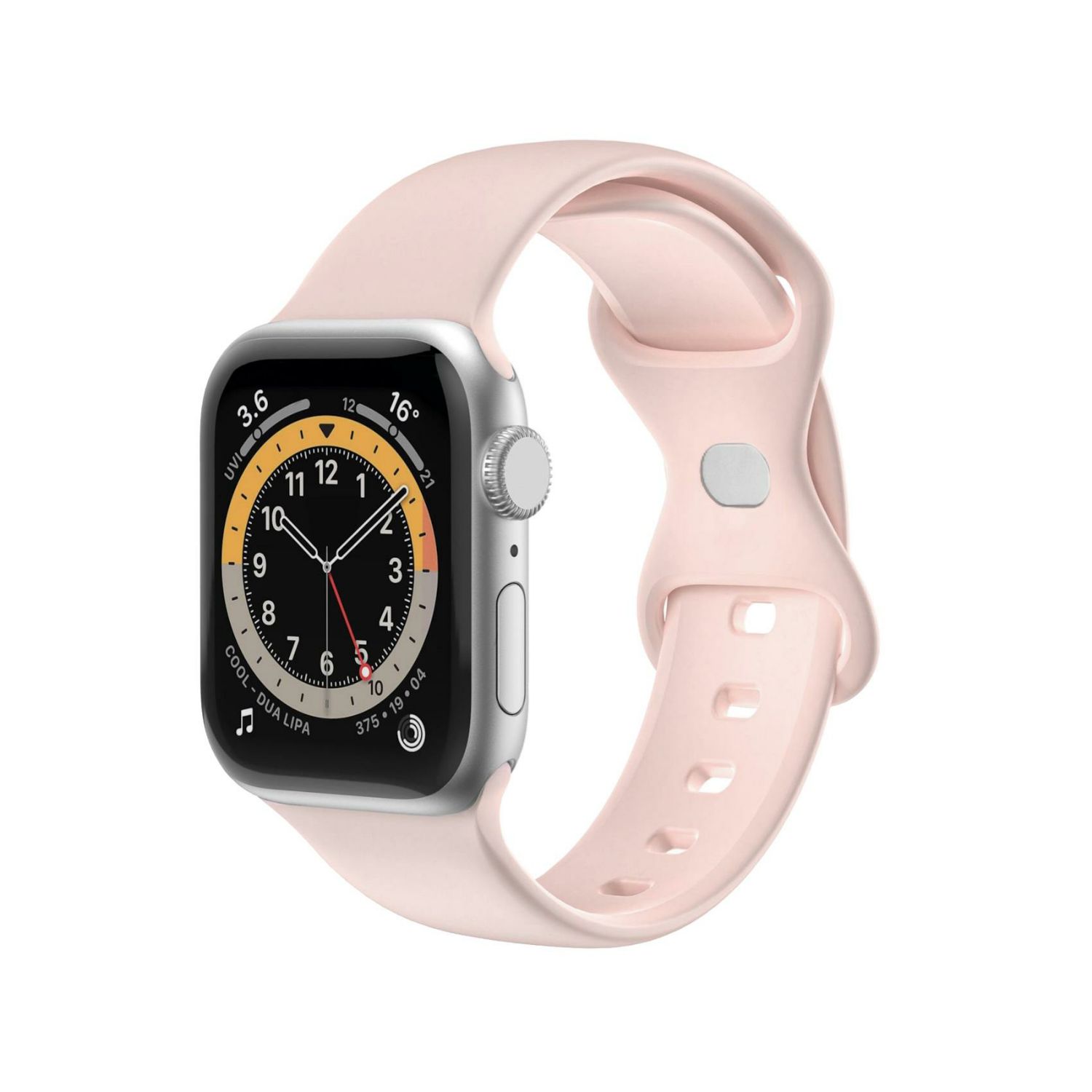 WBANDSIL40BP - Correa CELLY para AppleWatch con sistema de cierre con pasador, 38/40/41mm, de silicona suave Rosa (WBANDSIL40BP)