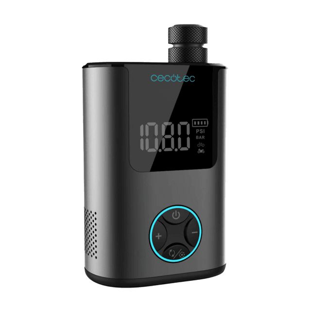 A01_EU01_106113 - Inflador elctrico CECOTEC Mini Air Max para bicicleta, moto, coche, patinetes y balones. Con doble batera de 600 mAh y capacidad inflado de hasta 150psi para dos neumticos de bicicleta (A01_EU01_106113)
